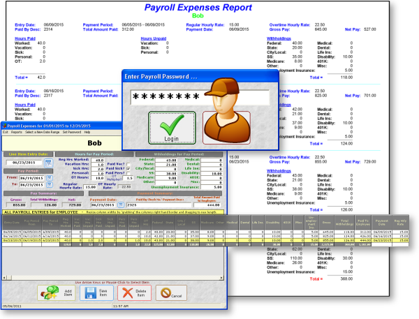 GroundsKeeper Pro keeps payroll books and employee information